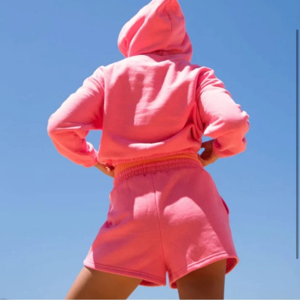 Araminta James The Weekend Fleece Hoodie in Watermelon size small